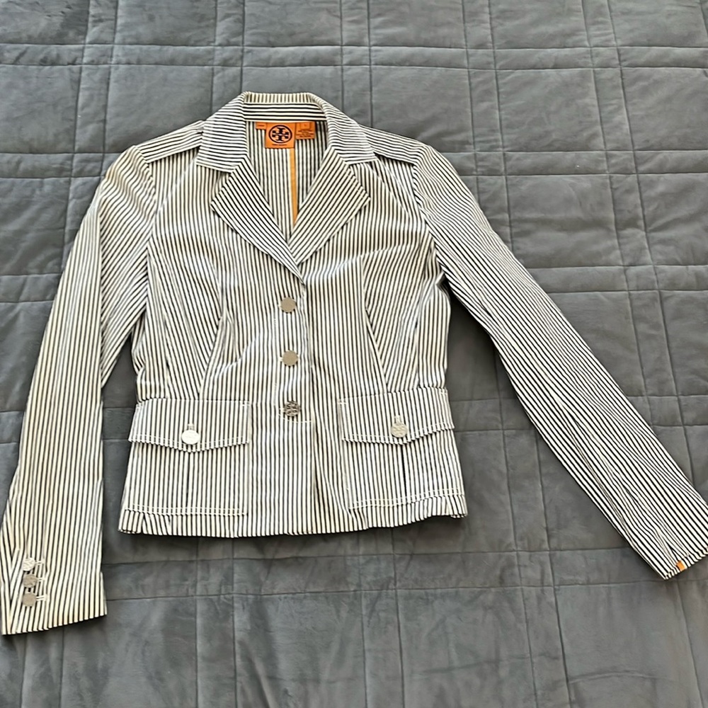 Tory Burch striped blazer jacket size 2